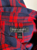 New Banana Republic Red/Navy Check Top, XS
