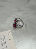 Sterling Silver Lab Created Pink Sapphire Cat Ring, 10