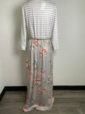 Merokeety Floral Stripe Dress, XL
