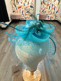 Blue Clip On Derby Fascinator