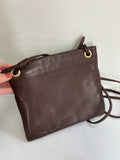 Margot Brown Leather Crossbody Bag, 9"x8"