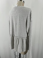 Rewind Gray Stripe Top, XL