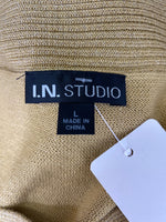 I.N. Studio Metallic Gold Sweater, L