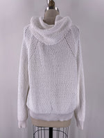American Threads White Cowl Neck Sweater, S/M
