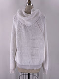 American Threads White Cowl Neck Sweater, S/M