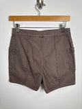 New Express Brown Shortie Button Fly Shorts, 6