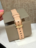 Fossil Pink Eevie Three-Hand Date Leather Watch with Working Battery