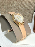 Fossil Pink Eevie Three-Hand Date Leather Watch with Working Battery