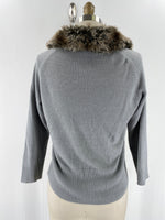 Heather B Gray Removable Collar Cardigan, M