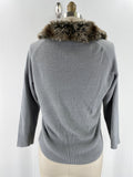 Heather B Gray Removable Collar Cardigan, M