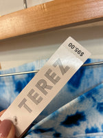 New Terez Blue Tie Dye Athletic Leggings, L (retail $95)