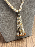 Beaded Cream Necklace, 32"-34"