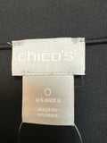 Chico's Black Faux Leather Front Top, S