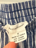 Beach Lunch Lounge Blue Linen 21" Inseam Cropped Pants, S