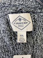 St. John's Bay Gray/Black Cardigan, XXL