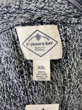 St. John's Bay Gray/Black Cardigan, XXL
