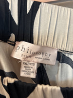 Philosophy Black Print Wide Leg Pants, XL Petite