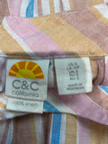 C&C California 100% Linen Stripe Dress, S