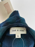 Cloth & Stone Tie Front Plaid Top, XL
