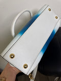 Michael Kors White/Blue Satchel Shoulder Bag, 13"x9"