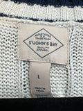 New St. John's Bay White/Blue Sweater, L