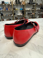 Aerosoles Red Diva Leather Mary Jane Flats, 10