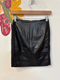 White House Black Market Black Faux Leather Skirt, 00