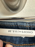 New Chico's Pull On Wide Leg 26" Inseam Jeans, 20