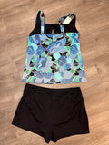Lands End 2pc Black Swimsuit, 10 DD