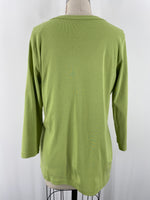 J. Jill Pima Cotton Ballet Sleeve Green Top, L