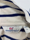 Vineyard Vines Ivory/Blue Stripe Dress, L