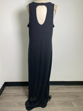 New Pink Rose Black Rib Knit Dress, XL