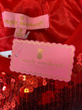 New Simply Southern Red Sequin Merry Christmas Top, S