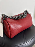 Red Leather Crossbody Bag, 7"x4"