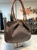 Michael Kors Brown Signature Shoulder Bag, 10"x13"