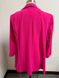 New Anne Klein Pink Cuffed Sleeve Blazer Jacket, XL
