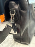 Vintage Coach Black Leather Style 5307 Messenger Laptop Bag, 16"x11"