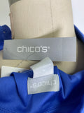 New Chico's Blue Poplin Billow Sleeve Top, 20/22