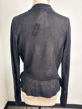 New White House Black Market Black Open Stitch Sweater, L