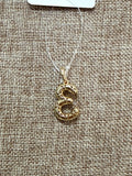 "3" Gold CZ Pendant