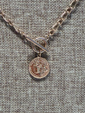 Gold Coin Necklace, 16"