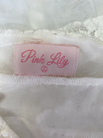 Pink Lily White Top, L