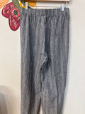 New Linda Anderson Blue Linen 28" Inseam Pants, S