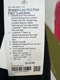 New Lululemon Black Straight Leg Mid Rise Luxtreme 31" Inseam Pants, L