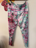 New Adidas Pink/Green 30" Inseam Leggings, XL
