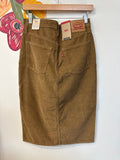 New Levi's Brown Corduroy Button Fly Skirt, 28 (6)