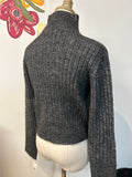 New Ophelia Roe Gray/Black Cropped Sweater, S