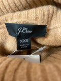 J. Crew Brown Turtleneck Wool Blend Sweater, XXS