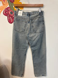 New Zara Button Fly Mid Rise Straight Jeans, 4