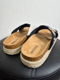 Soda Black Sandals, 8.5